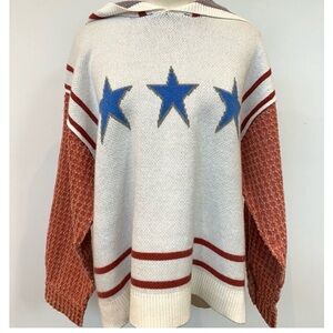 POL White and Red Star Hoodie NWOT